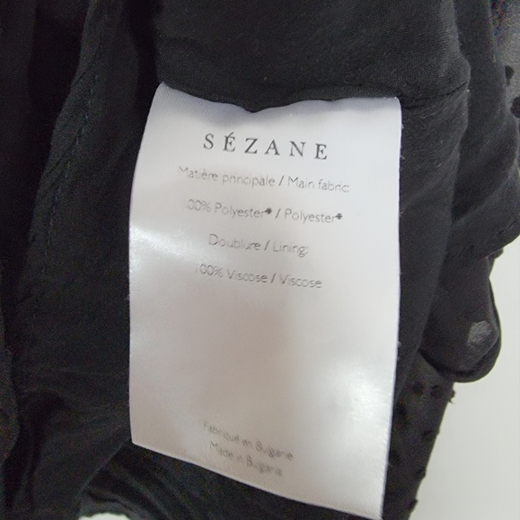 Sezane Mirta Blouse Black Ruffle Buttons Size 36 US 4 - Picture 9 of 9